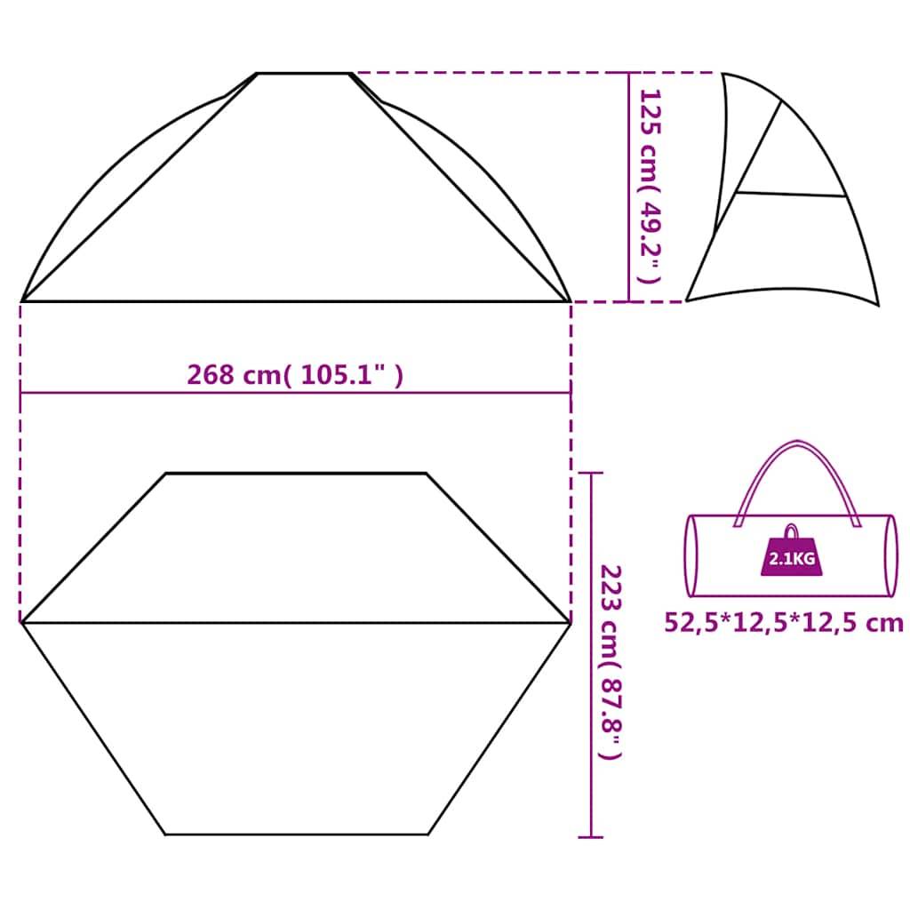 Abri de Plage Compact Polyester Anti-Pluie Tente Portable pour Couple ou Enfants Vert d'Eau – ComfortXL Outdoor Living - Imagen 7