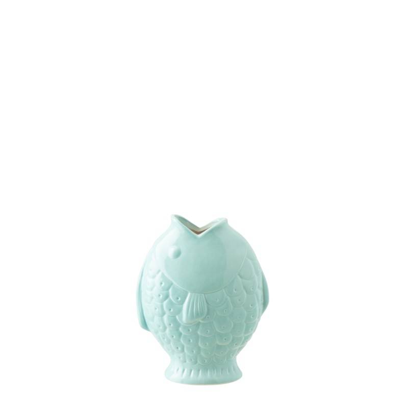 J-Line - Vase poisson en grès bleu 17.8x10.5x22.8 cm - J-Line - Image 1