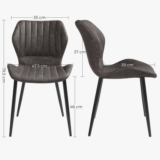 Lot de 2 Chaises PU gris - Image 7