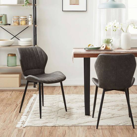 Lot de 2 Chaises PU gris - Image 3