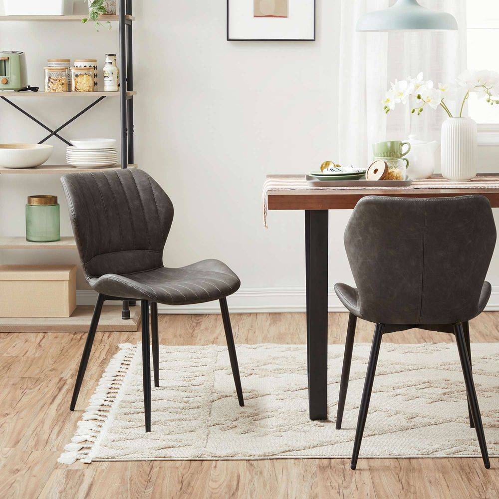 Lot de 2 Chaises PU gris - Image 3