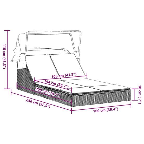 Prolenta Premium - Store banne Cannon Falls Beige 108 X 236 X 102/110 cm - P87211B - Image 8