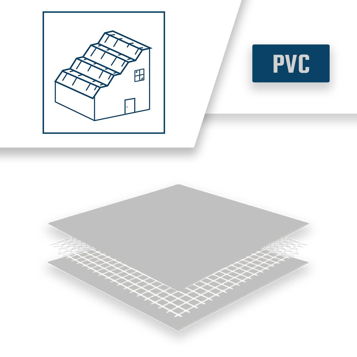 Bâche Toiture 10x12 m LP640TO Grise - Garantie 8 ans - Bâche d'étanchéité en PVC pour Couvreur et Charpentier TECPLAST - Imagen 4
