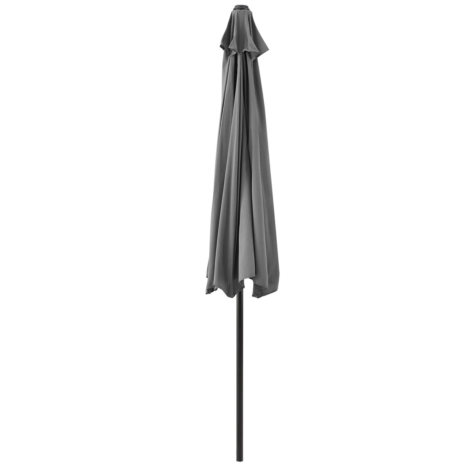 Helloshop26 - Demi parasol de terrasse balcon polyester 300 cm gris - Imagen 2