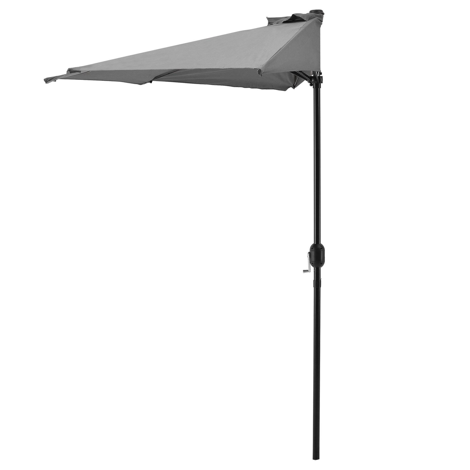 Helloshop26 - Demi parasol de terrasse balcon polyester 300 cm gris - Imagen 1