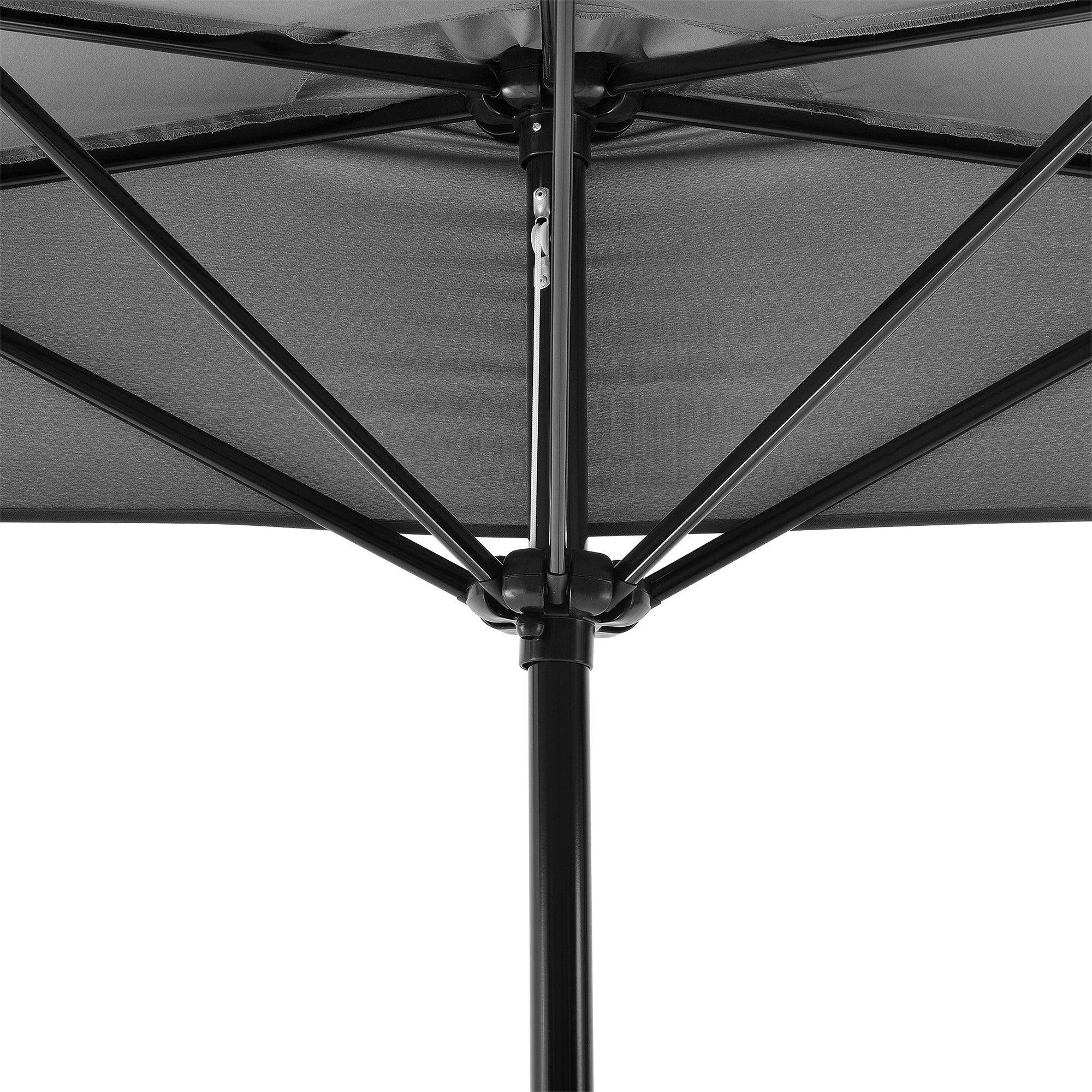 Helloshop26 - Demi parasol de terrasse balcon polyester 300 cm gris - Imagen 4