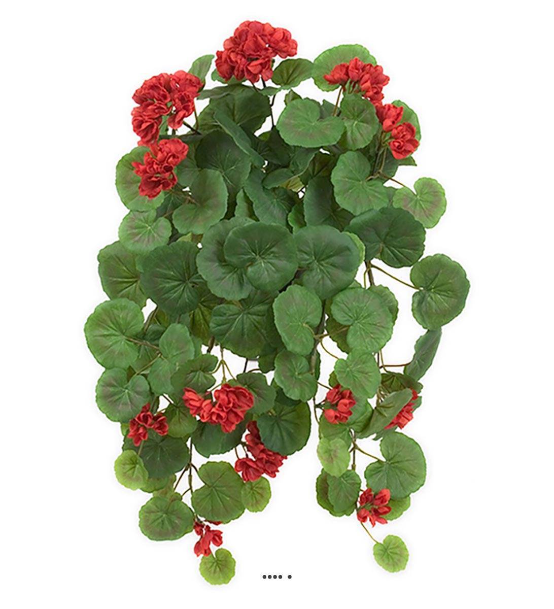Artificielles - Géranium artificiel en fleurs retombant, en pot, L 50 cm Rouge - couleur: Rouge - Imagen 1