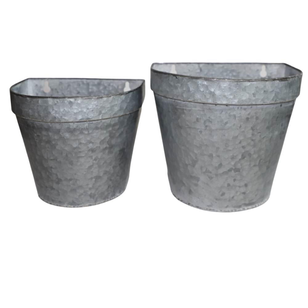 Set2 Jardinière extérieure murale porte fer forgé vintage gris 21-24cm Chemin de campagne - Imagen 1