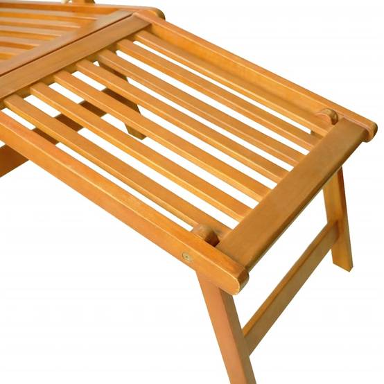 Bain de soleil - Transat - Chaise longue repose-pieds lot de 2 Acacia solide - MEUBLE PRO - Image 6
