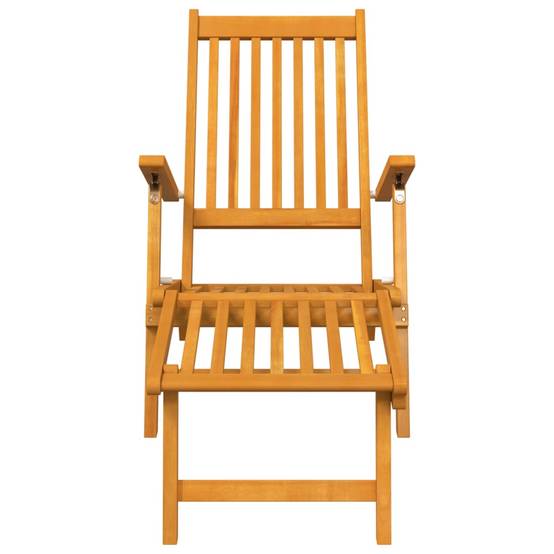 Bain de soleil - Transat - Chaise longue repose-pieds lot de 2 Acacia solide - MEUBLE PRO - Image 4