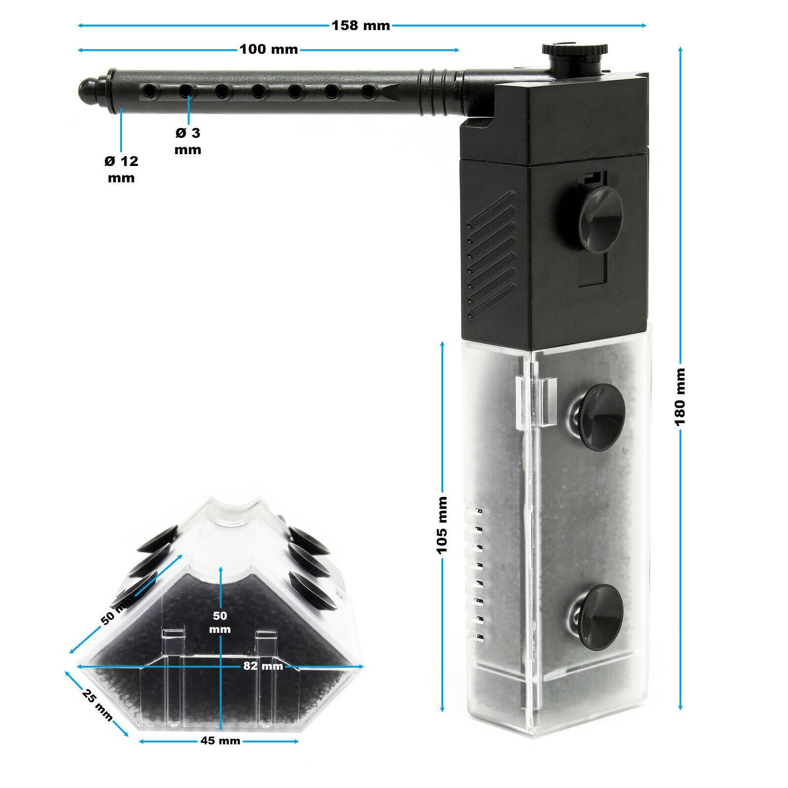 Helloshop26 - Pompe interne d'aquarium filtre d'angle 450 litres par heure 3 watts nano - Imagen 4