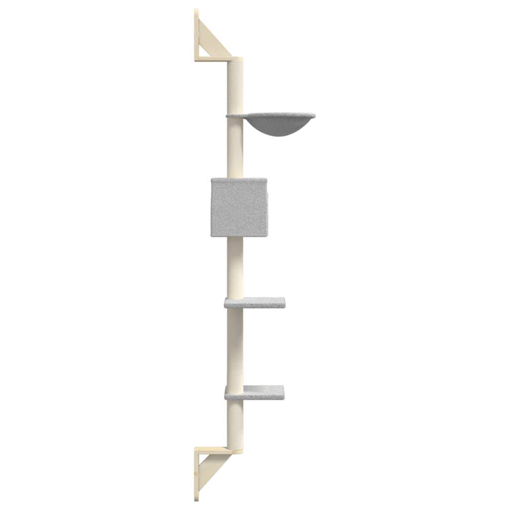 Vidaxl - Arbre à chat mural avec griffoir gris clair 187 cm vidaXL 172399 - Image 6