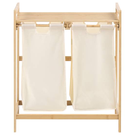 Beliani - Paniers à linge Bambou Marron clair/blanc AZUFRERA - 64x33x73- Beliani - Image 5