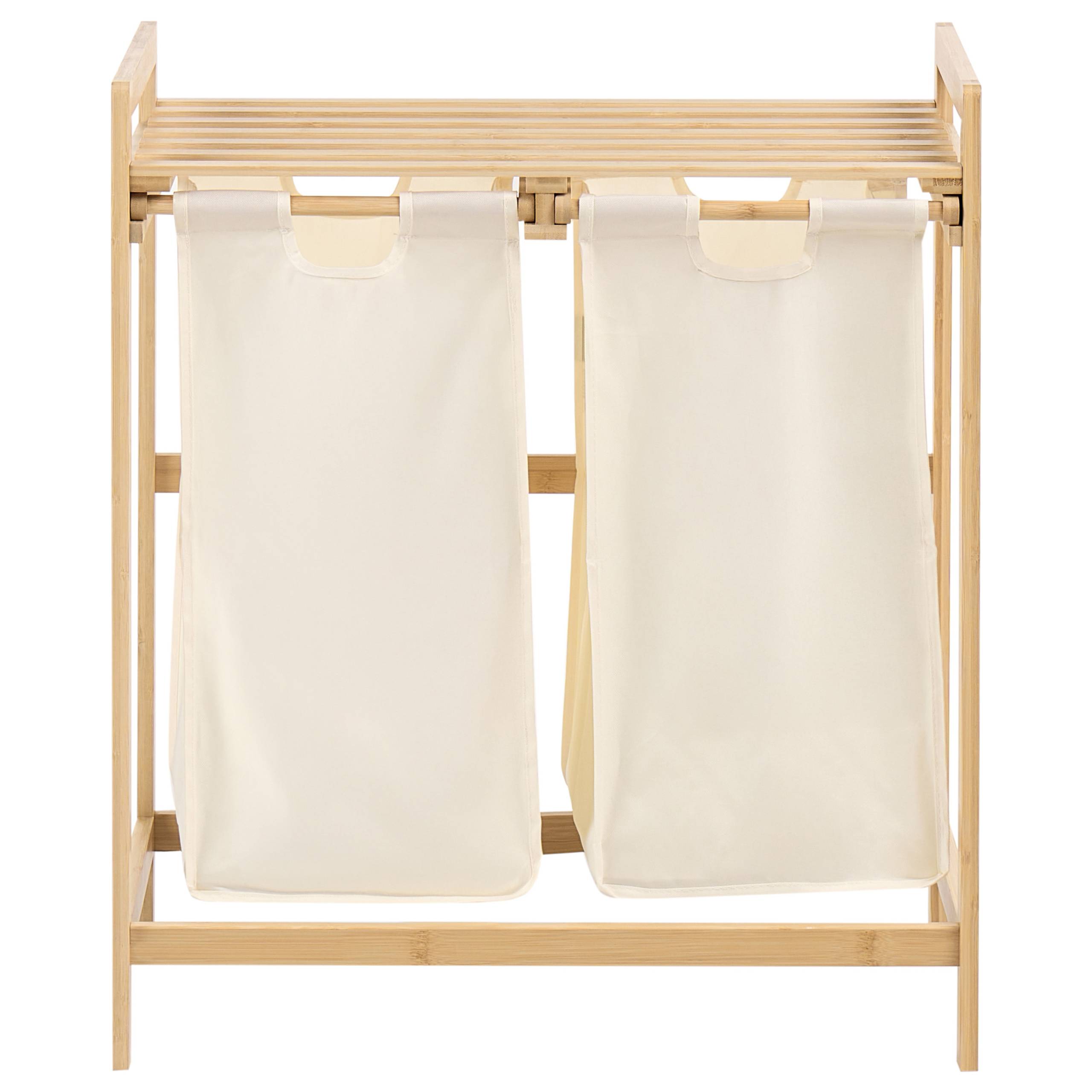 Beliani - Paniers à linge Bambou Marron clair/blanc AZUFRERA - 64x33x73- Beliani - Image 5