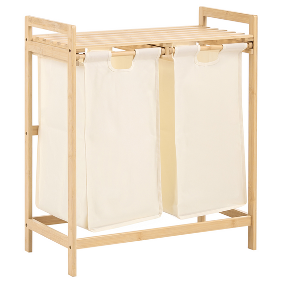 Beliani - Paniers à linge Bambou Marron clair/blanc AZUFRERA - 64x33x73- Beliani - Image 2