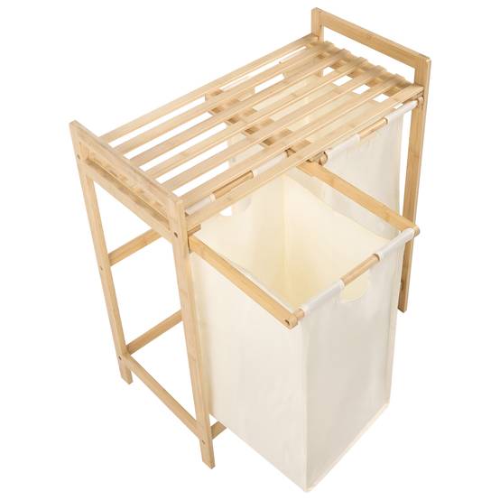 Beliani - Paniers à linge Bambou Marron clair/blanc AZUFRERA - 64x33x73- Beliani - Image 7