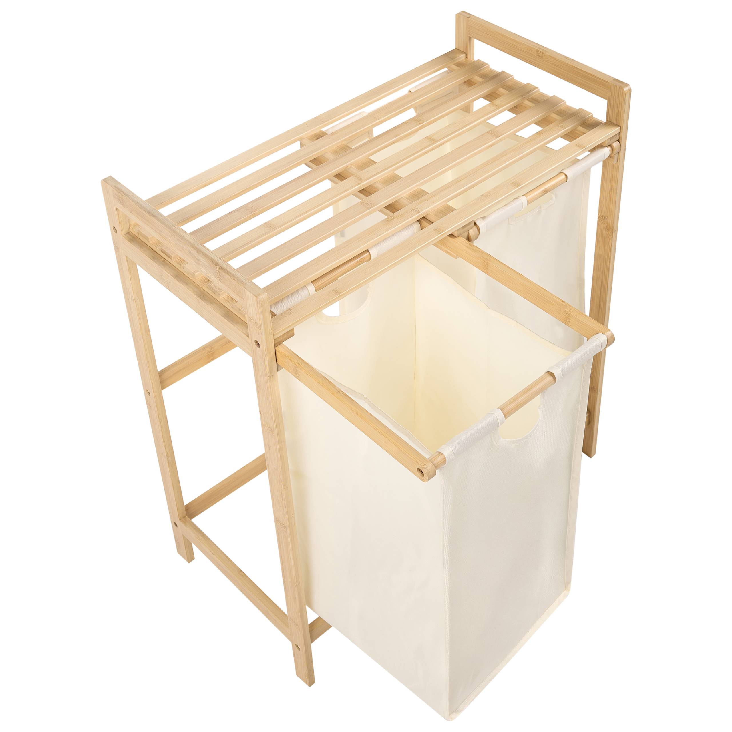 Beliani - Paniers à linge Bambou Marron clair/blanc AZUFRERA - 64x33x73- Beliani - Image 7