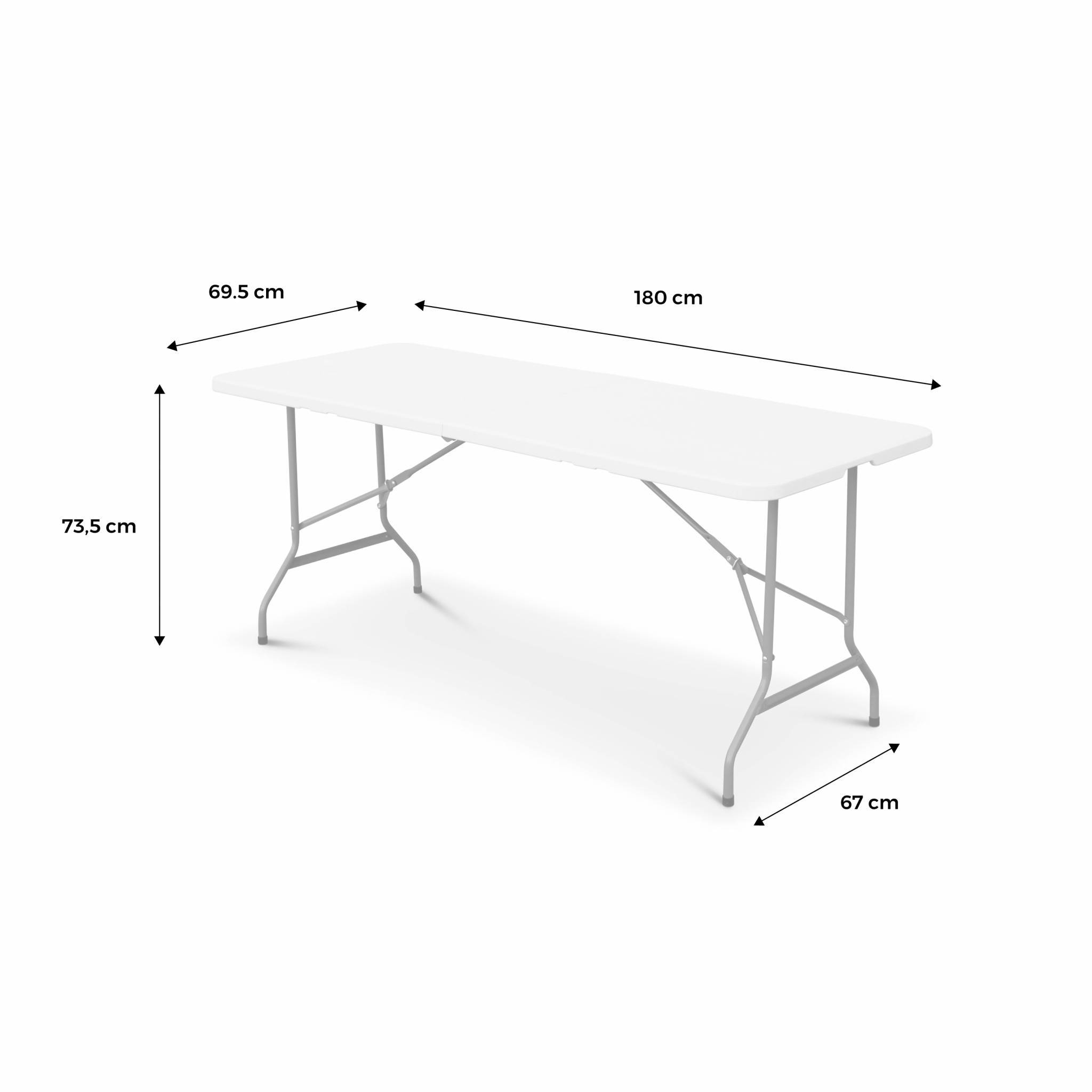 sweeek - Lot de 2 tables de réception. pliables 180cm. table pliante avec poignée de transport. table de camping | sweeek - Image 4