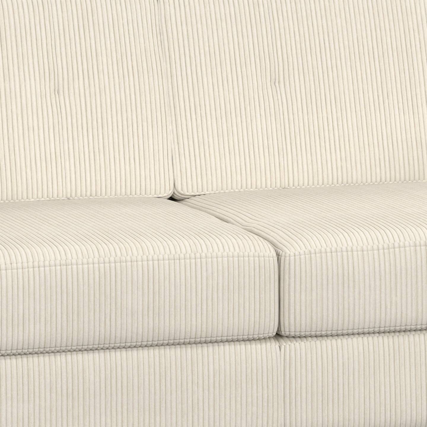 IDMARKET - Canapé droit 3 places CALLIE en velours côtelé beige - Image 5