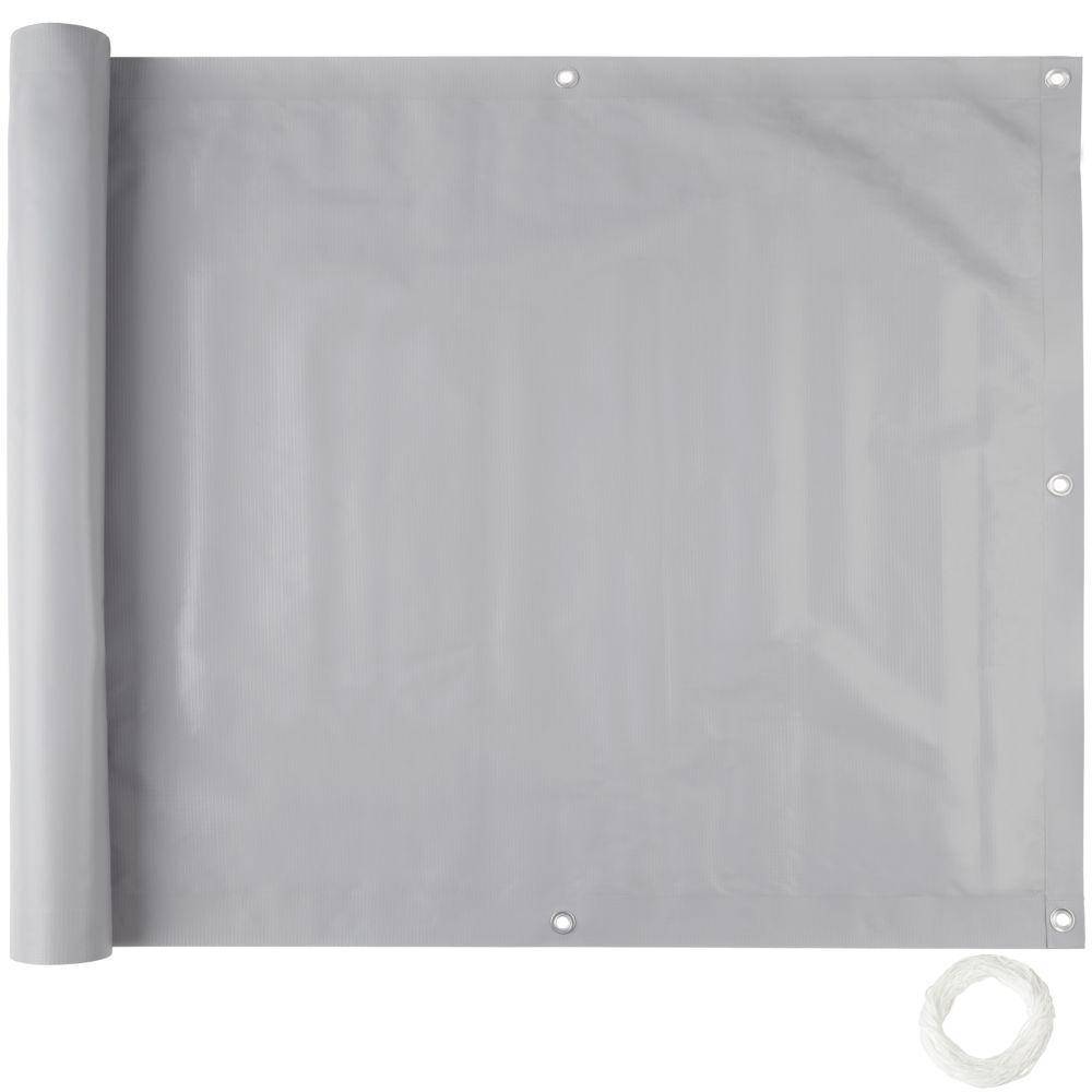 Helloshop26 - Brise vue brise vent film anti regards clôture paravent PVC pour balcon gris 90 cm - Imagen 1
