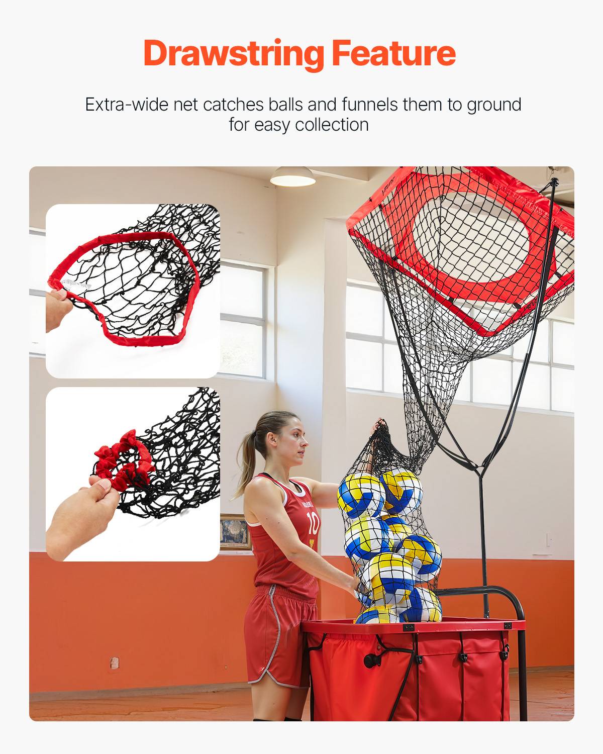 Vevor - VEVOR Filet d'entraînement de volley-ball portable, réglable en hauteur et angle, cadre acier, sac de transport et accessoires inclus. - Image 4