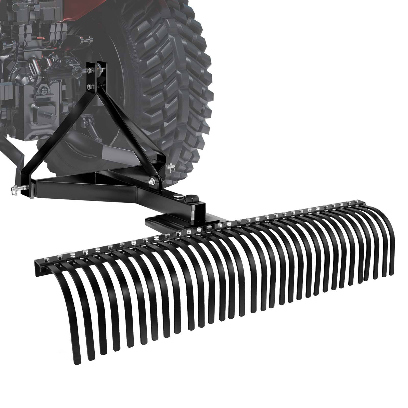Vevor - VEVOR Râteau Déchaumeur Tracté 1525 mm à 3 Points avec 32 Dents en Acier Robuste