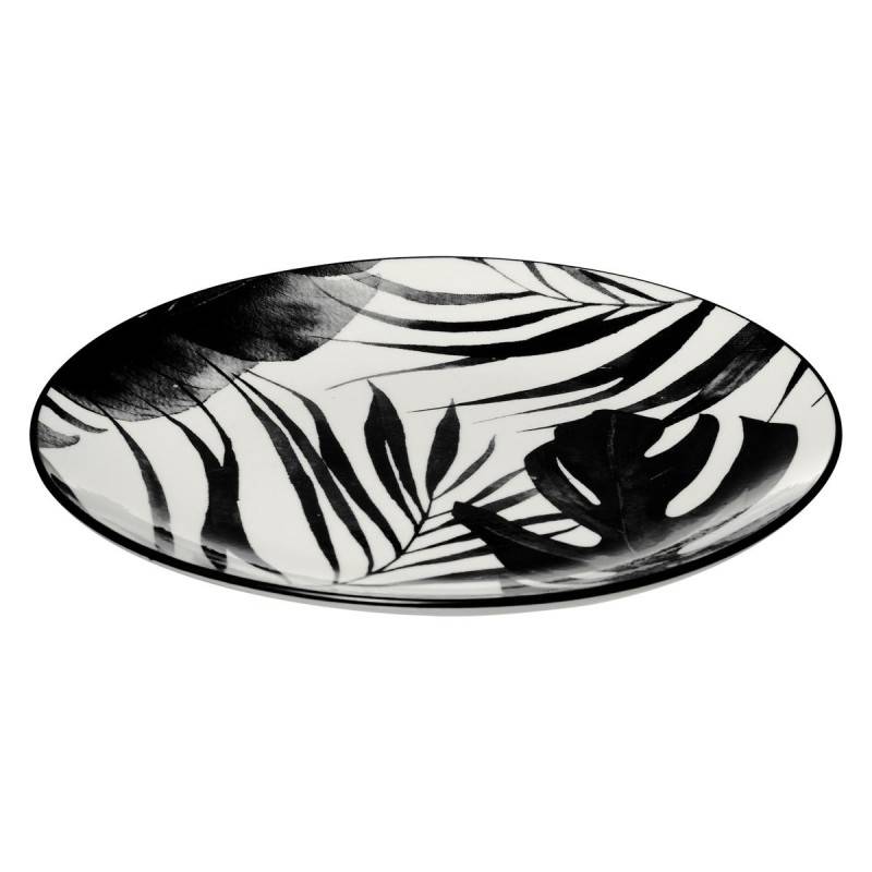 Service d'assiettes "Palme" - Noir - 18 pièces - Image 3