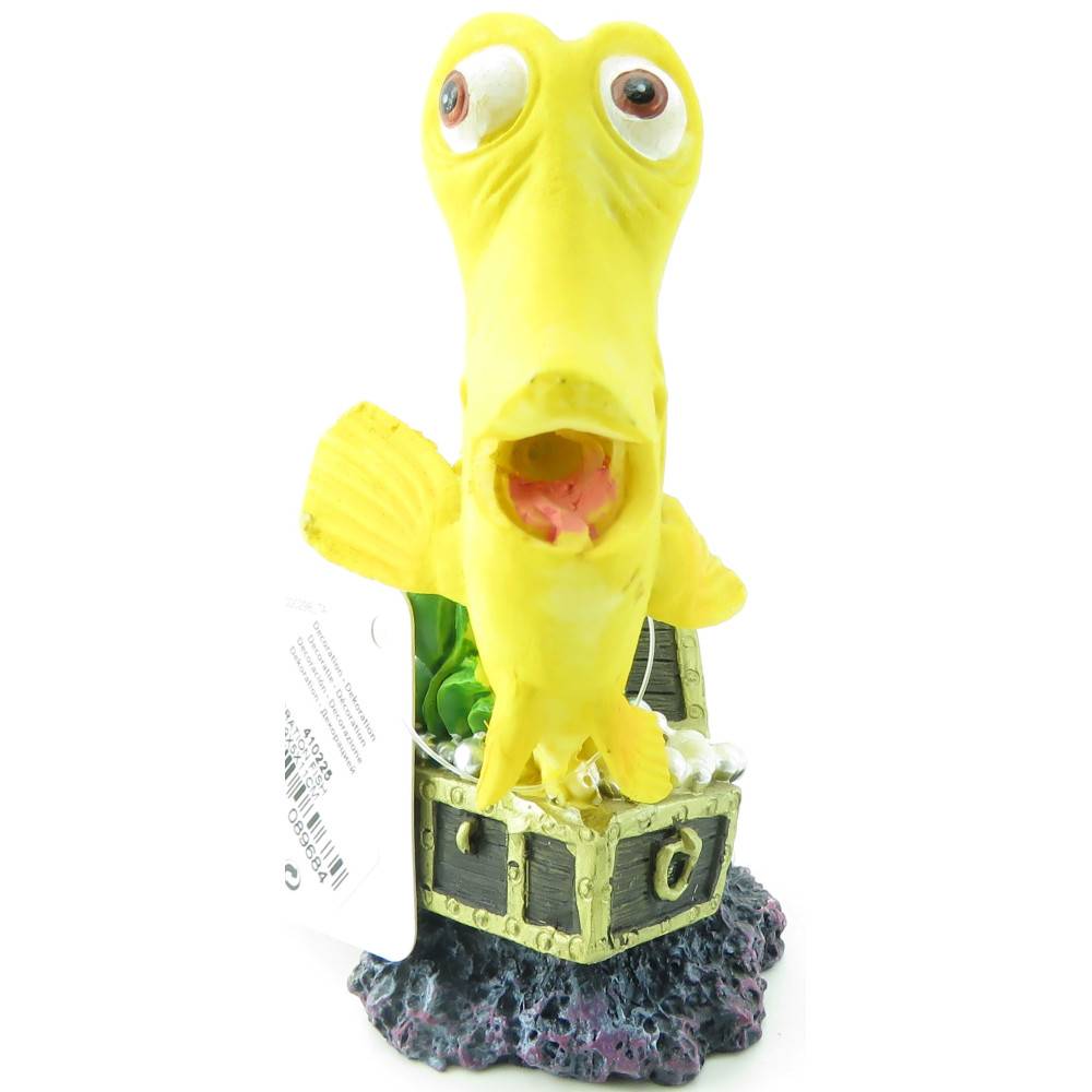 Flamingo - Leto poisson jaune. taille 9 X 5 X 11 cm. décoration aquarium. - Image 4