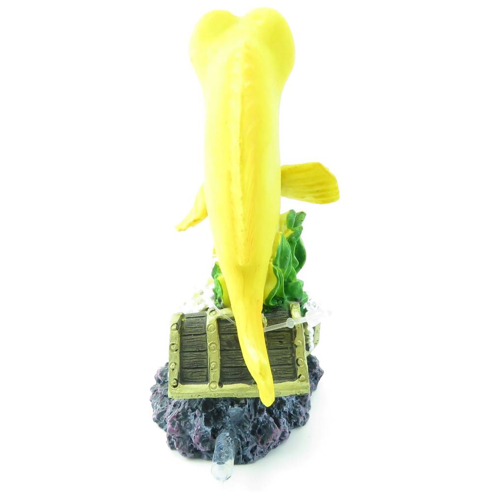 Flamingo - Leto poisson jaune. taille 9 X 5 X 11 cm. décoration aquarium. - Image 5