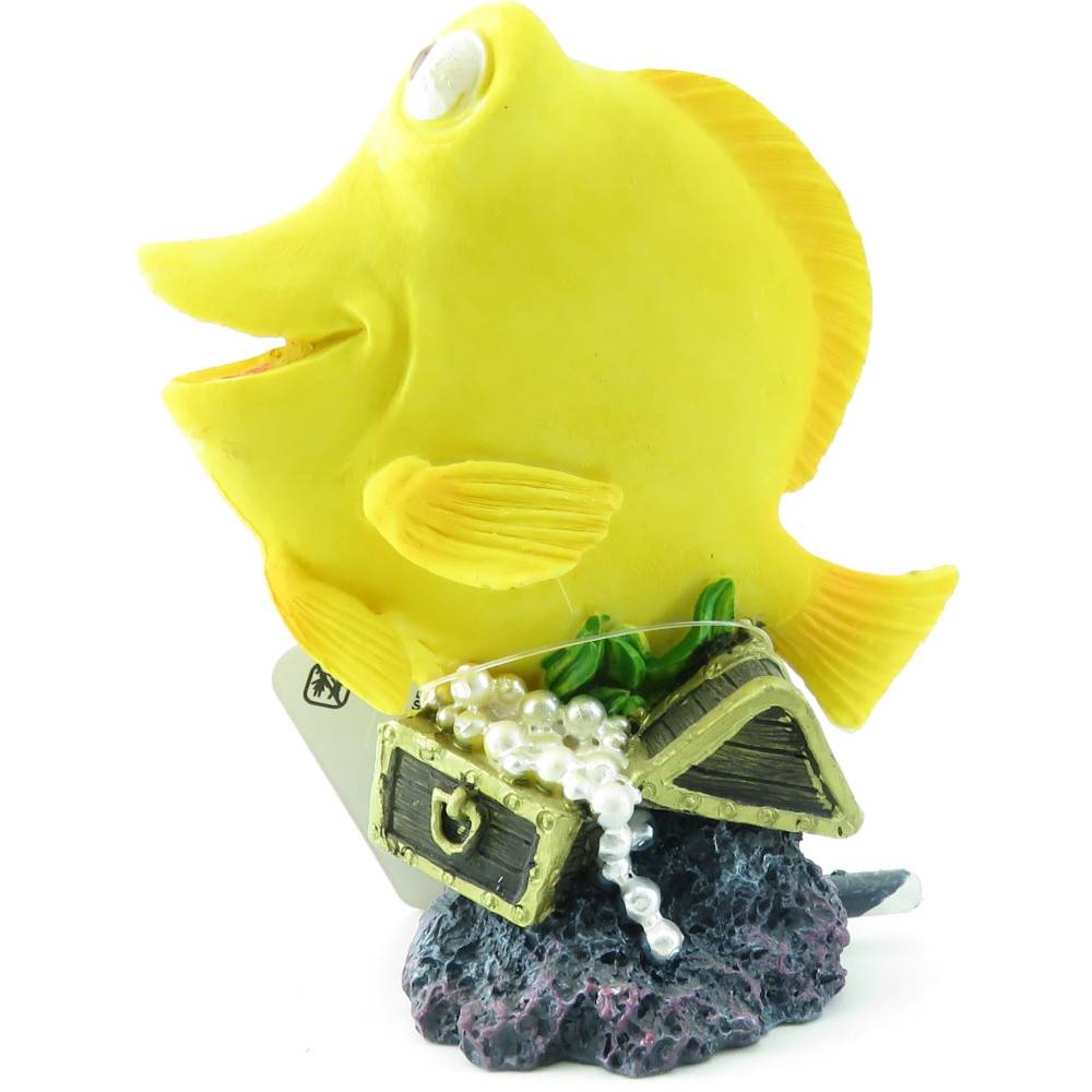 Flamingo - Leto poisson jaune. taille 9 X 5 X 11 cm. décoration aquarium. - Image 3