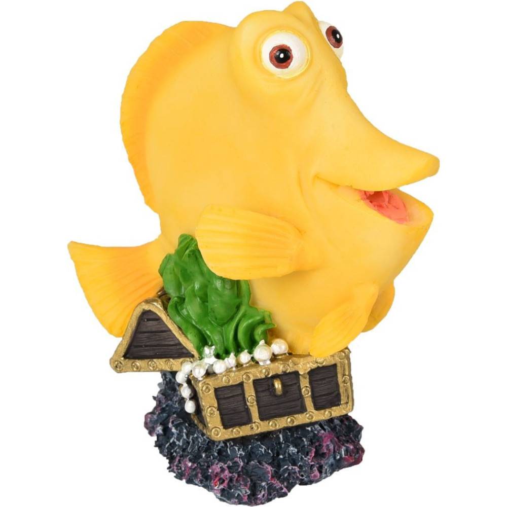 Flamingo - Leto poisson jaune. taille 9 X 5 X 11 cm. décoration aquarium. - Image 1
