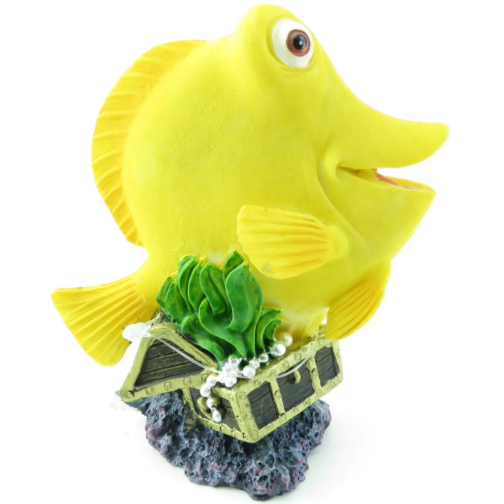 Flamingo - Leto poisson jaune. taille 9 X 5 X 11 cm. décoration aquarium. - Image 6