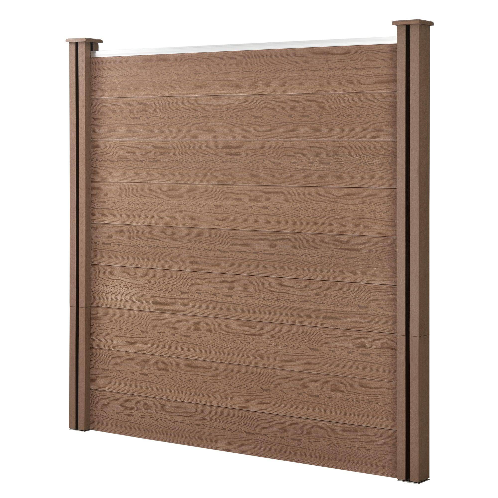 Helloshop26 - Clôture brise vue brise vent bois composite (wpc) brun 183 x 357 cm - Imagen 2