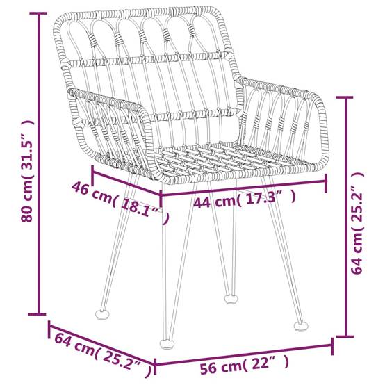 Salon de Jardin 4 Personnes Résine Tressée Table Ronde 80cm Verre Noir – ComfortXL Outdoor Living - Image 4