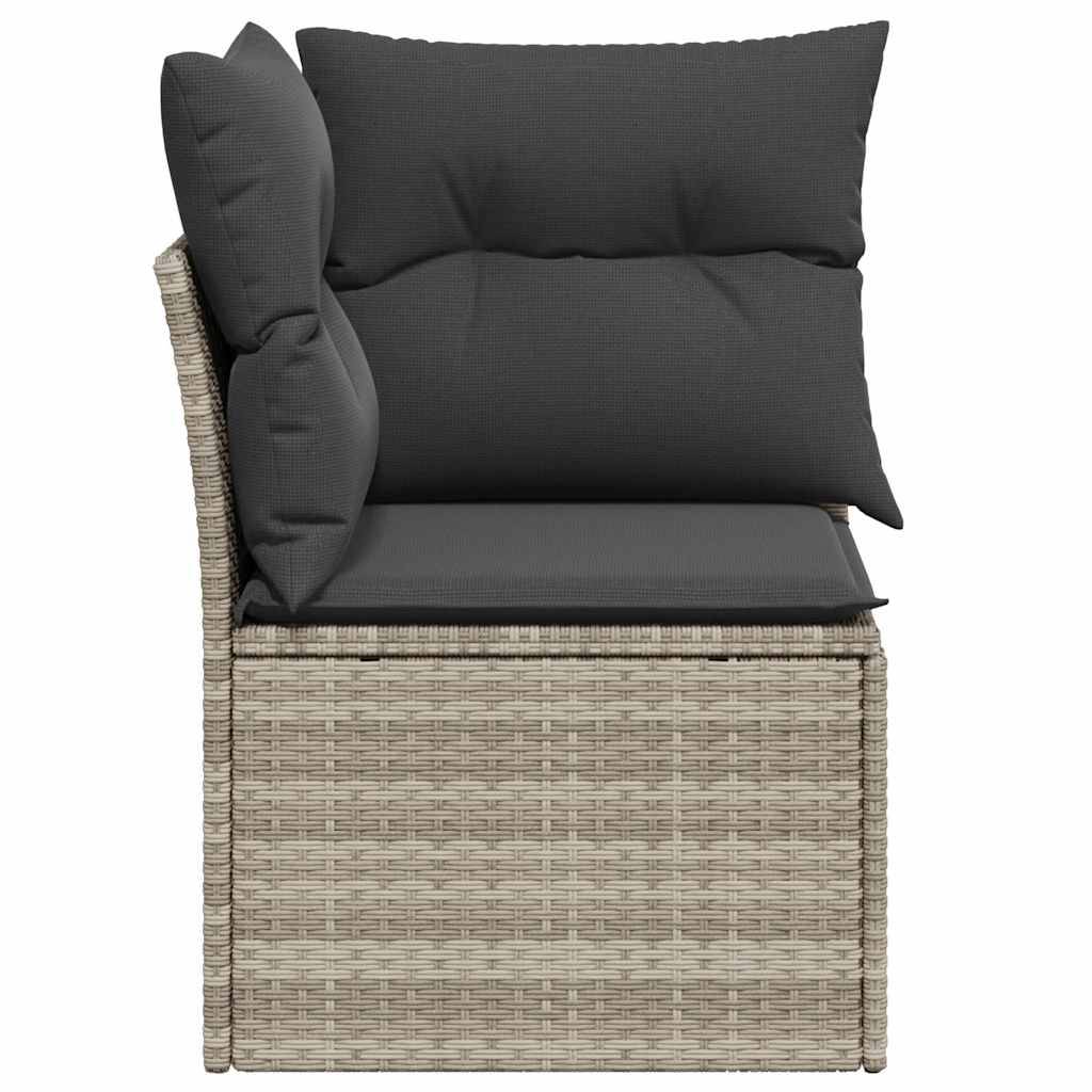 Canapé d'angle de jardin | Canapé D'extérieur | Sofa De Jardin et coussins gris clair résine tressée Maison Chic - Image 5