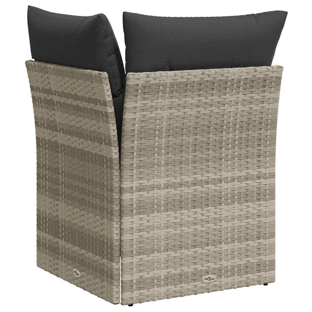 Canapé d'angle de jardin | Canapé D'extérieur | Sofa De Jardin et coussins gris clair résine tressée Maison Chic - Image 6