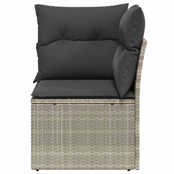Canapé d'angle de jardin | Canapé D'extérieur | Sofa De Jardin et coussins gris clair résine tressée Maison Chic - Image 4