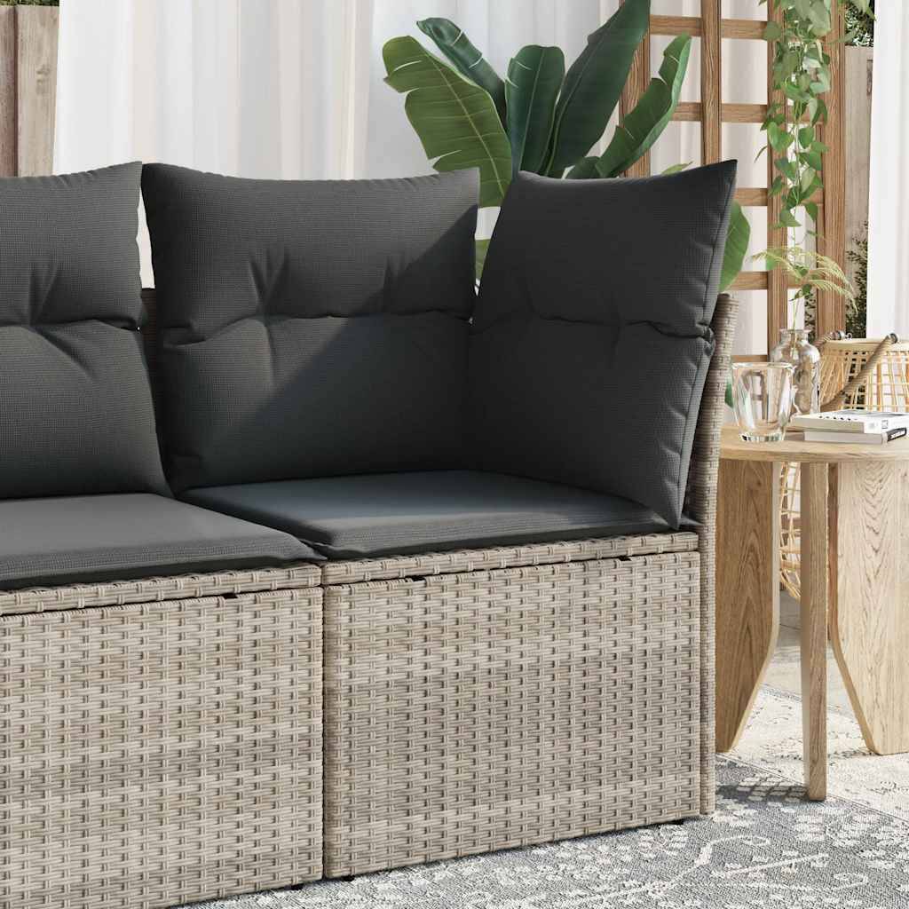 Canapé d'angle de jardin | Canapé D'extérieur | Sofa De Jardin et coussins gris clair résine tressée Maison Chic - Image 2