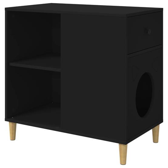 Vidaxl - Maison pour chat Noir 72 x 42.5 x 70 cm Bois d'ingénierie vidaXL 8000681 - Image 2