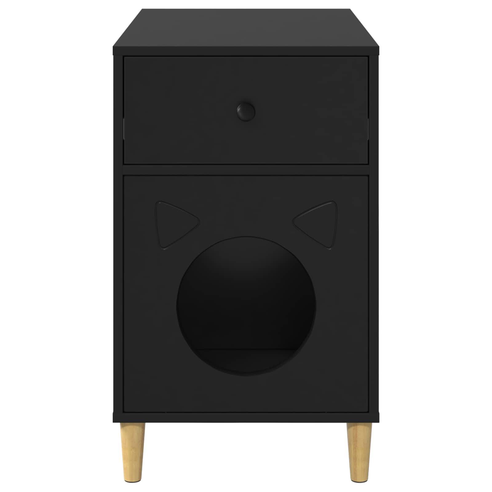 Vidaxl - Maison pour chat Noir 72 x 42.5 x 70 cm Bois d'ingénierie vidaXL 8000681 - Image 8