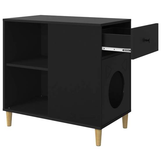 Vidaxl - Maison pour chat Noir 72 x 42.5 x 70 cm Bois d'ingénierie vidaXL 8000681 - Image 6