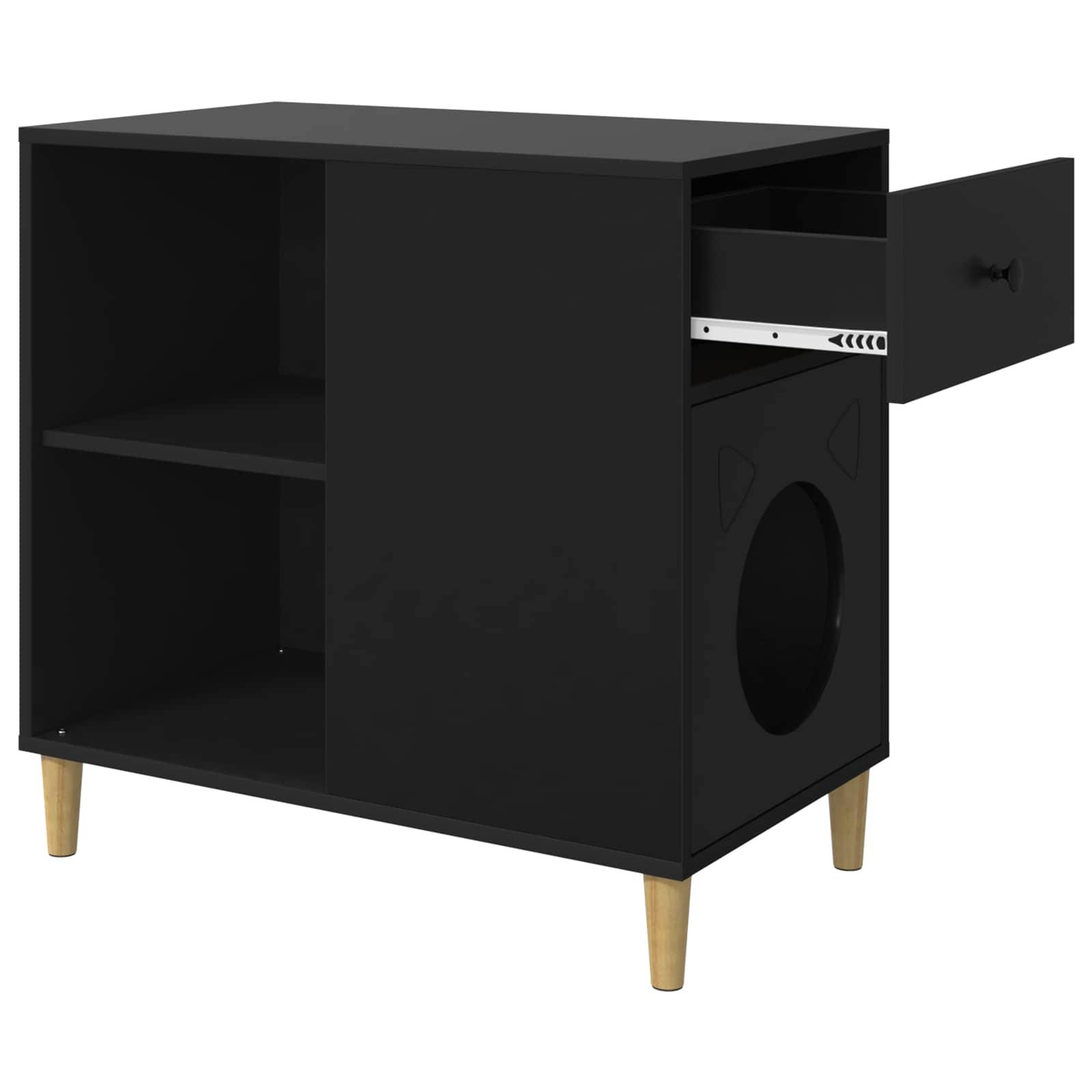 Vidaxl - Maison pour chat Noir 72 x 42.5 x 70 cm Bois d'ingénierie vidaXL 8000681 - Image 6