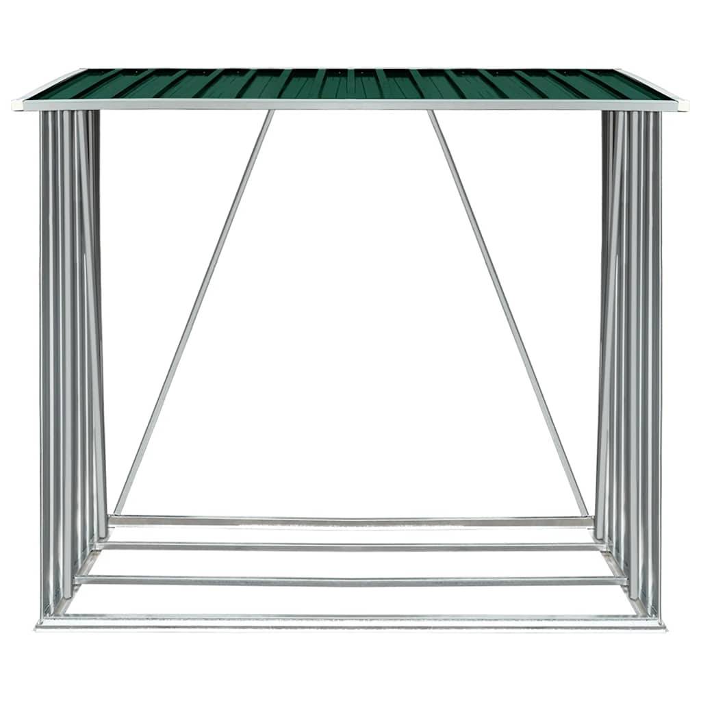 Range-bûches Acier Galvanisé 2m³ pour Jardin ou Terrasse 163x83x154 cm Vert - ComfortXL Outdoor Living - Image 3