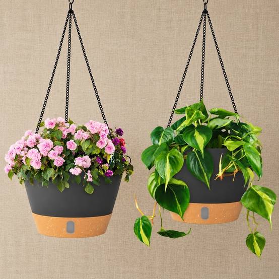Lot de 2 Cachets Suspendus Design Minimaliste Pour Plantes Intérieur Extérieur Économiseur d Espace - Image 4