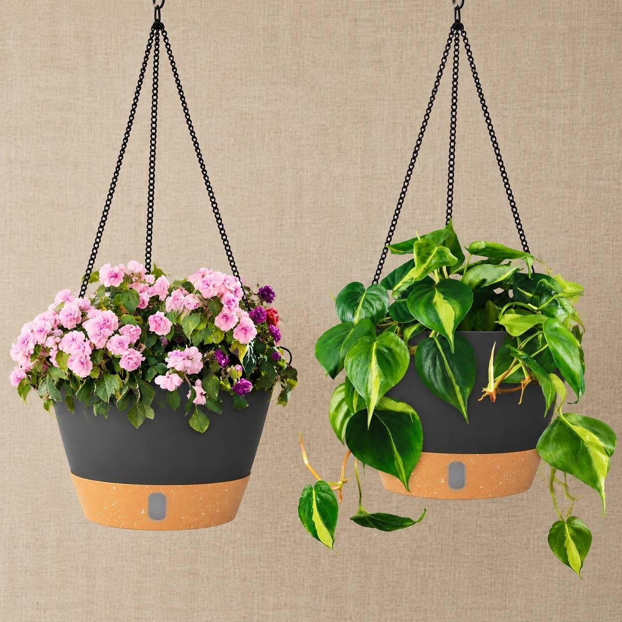 Lot de 2 Cachets Suspendus Design Minimaliste Pour Plantes Intérieur Extérieur Économiseur d Espace - Image 4
