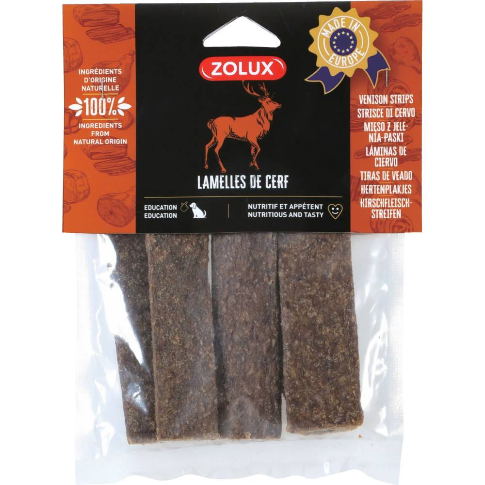 Zolux - Friandises 5 lamelles de Cerf 100 g pour chien - Imagen 2