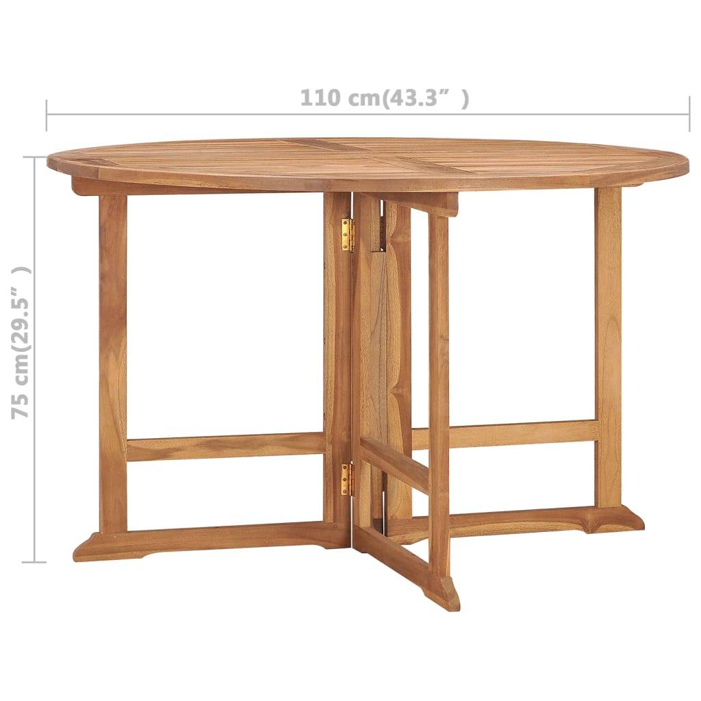 ComfortXL - Table de Jardin Ronde Pliante Ø110cm en Teck Massif, Qualité Premium et Gain de Place – ComfortXL Outdoor Living - Image 7