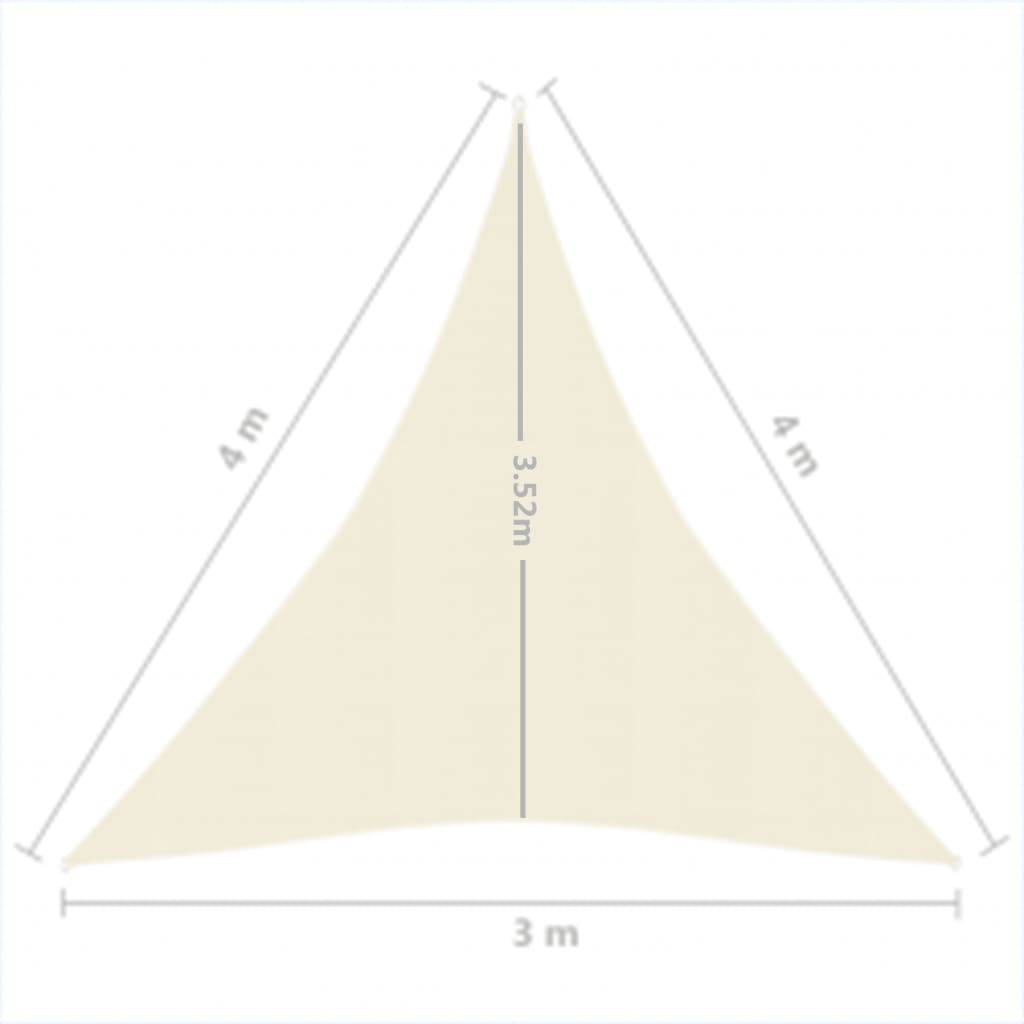 Helloshop26 - Voile toile d'ombrage parasol 160 g/m² 3 x 4 x 4 m PEHD crème - Imagen 6