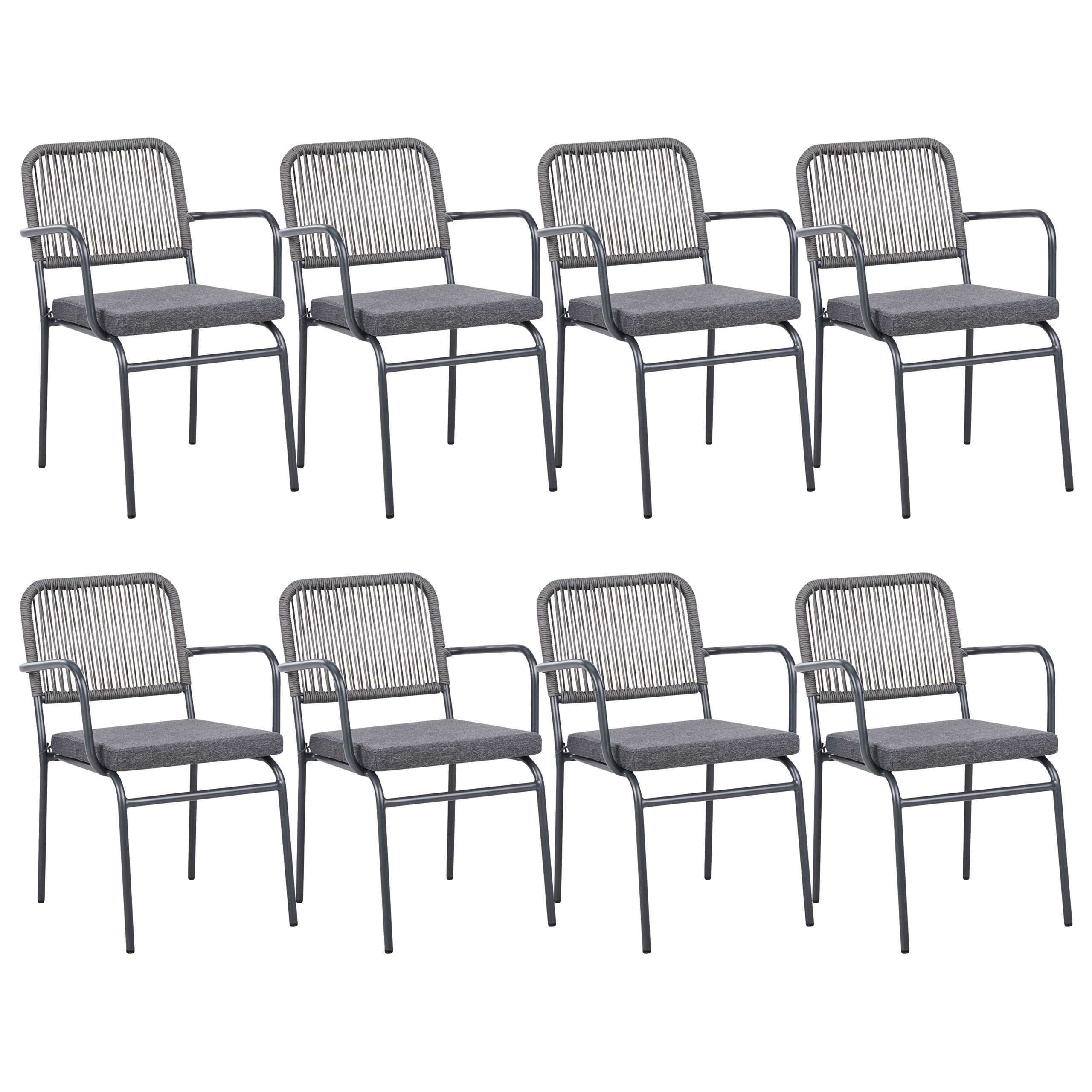 Beliani - Chaise de jardin Aluminium Gris TACENO - 46x52x82- Beliani