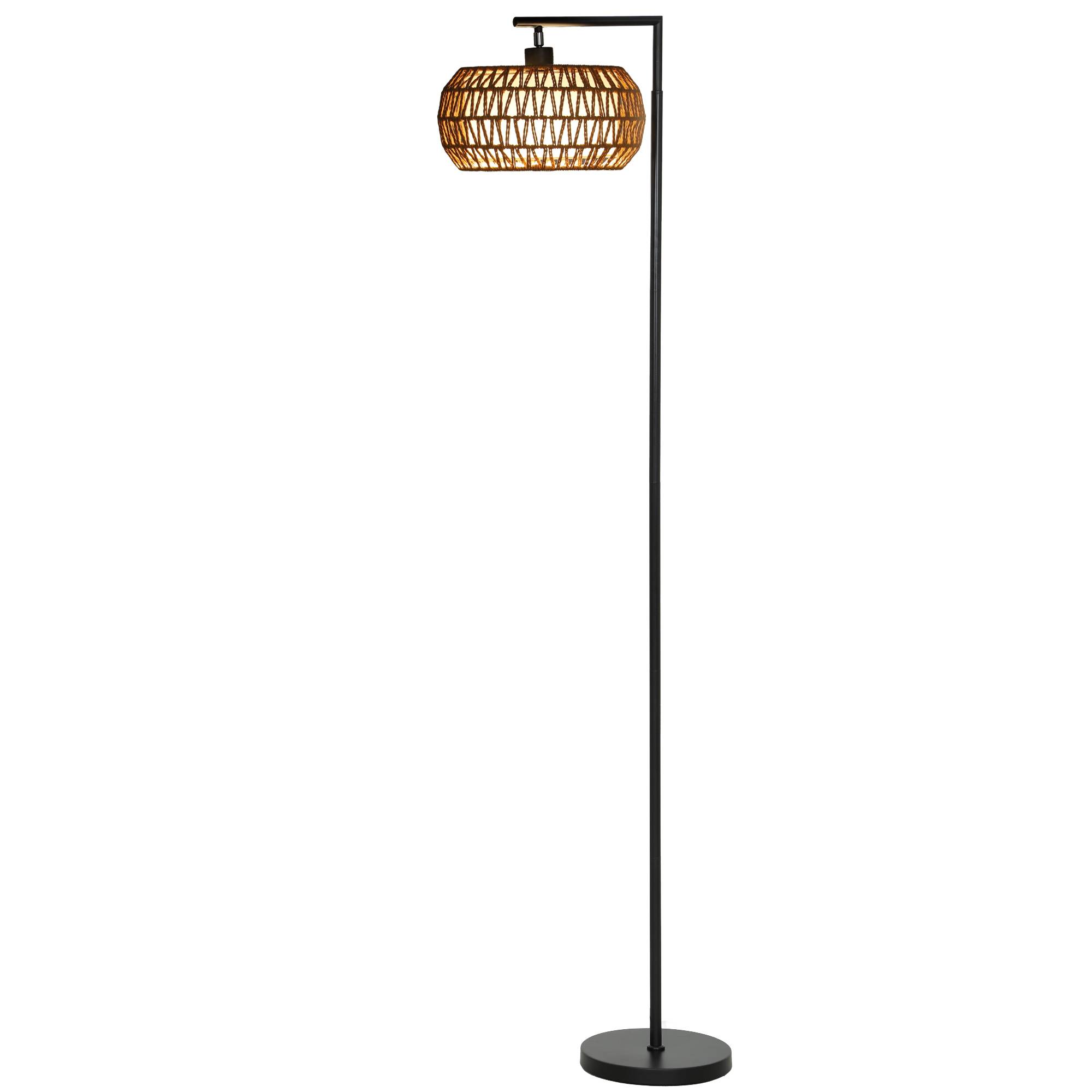 Lampadaire bohème double abat-jour 3 températures et luminosité modulables avec télécommande - Image 1